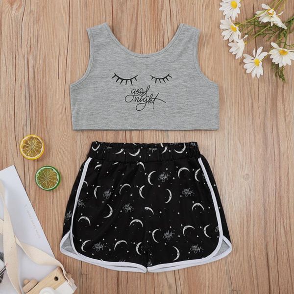 kids baby girls 2-piece outfit set letter print tank shorts for children clothing sets, White
kids baby girls 2-piece outfit set letter print tank shorts for children clothing sets, White