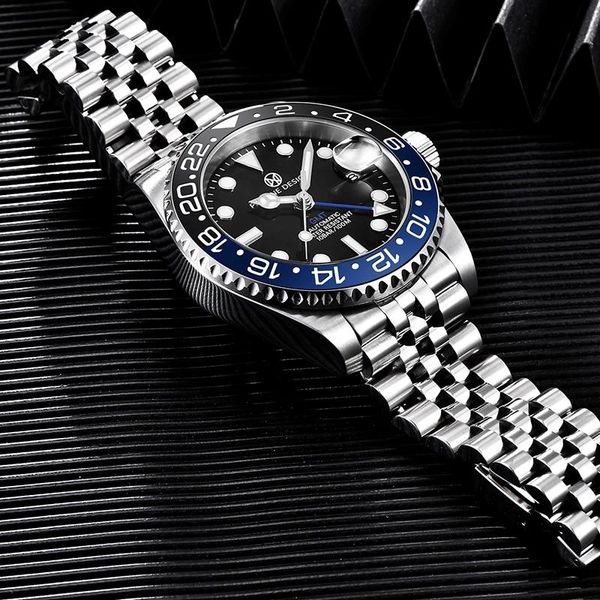 wristwatches relogio masculino pagrne design gmt 40mm mechanical watches 100 waterproof men's brand stainless steel automatic watch, Slivery;brown
wristwatches relogio masculino pagrne design gmt 40mm mechanical watches 100 waterproof men's brand stainless steel automatic watch, Slivery;brown