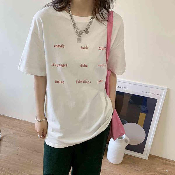 short sleeves all match letters printed loose casual high waist basic stylish girls summer brief t-shirt 210421, White
short sleeves all match letters printed loose casual high waist basic stylish girls summer brief t-shirt 210421, White