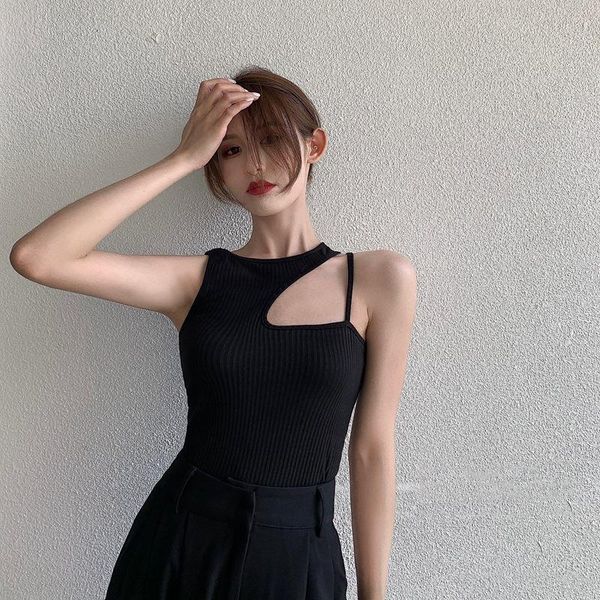 women's tanks & camis e238agothgotik gothic tank for women solid black hollow out asymmetrical bodycon y2k basic streetwear, White
women's tanks & camis e238agothgotik gothic tank for women solid black hollow out asymmetrical bodycon y2k basic streetwear, White