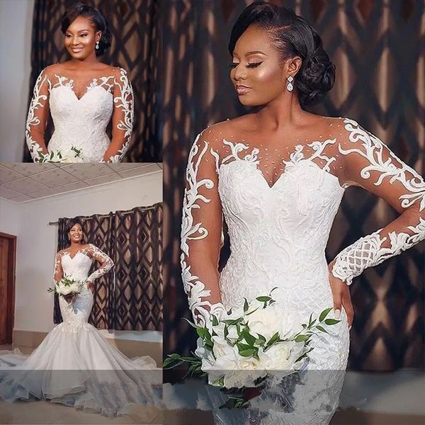 vintage mermaid arabic wedding dress sweetheart beaded poet long sleeves sheer neck printed tiered skirts bridal gowns, White
vintage mermaid arabic wedding dress sweetheart beaded poet long sleeves sheer neck printed tiered skirts bridal gowns, White