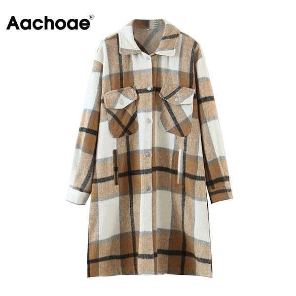 aachoae women long plaid jacket turn down collar casual lady woolen coats batwing sleeve loose pocket coat autumn spring 210413, Black
aachoae women long plaid jacket turn down collar casual lady woolen coats batwing sleeve loose pocket coat autumn spring 210413, Black