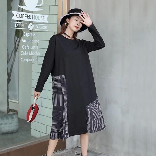 casual dresses women blue striped split joint midi dress round neck long sleeve loose fit fashion tide spring autumn 2021, Black;gray
casual dresses women blue striped split joint midi dress round neck long sleeve loose fit fashion tide spring autumn 2021, Black;gray