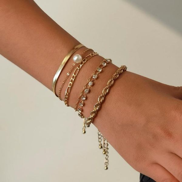 link, chain ingemark 6pcs/set boho imitation pearl bracelet hand charm twisted snake bracelets for women jewelry 2021 trend, Black
link, chain ingemark 6pcs/set boho imitation pearl bracelet hand charm twisted snake bracelets for women jewelry 2021 trend, Black