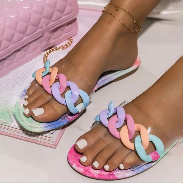 fashion roman style transparent chain decoration flats outdoor female slippers women 2021 summer plus size beach slipper, Black
fashion roman style transparent chain decoration flats outdoor female slippers women 2021 summer plus size beach slipper, Black