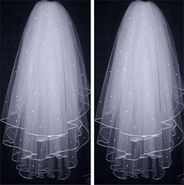 bridal veils white ivory short three layers pearls beaded formal wedding with comb sale women head accessories, Black
bridal veils white ivory short three layers pearls beaded formal wedding with comb sale women head accessories, Black