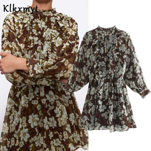 klkxmyt za dress women autumn chic fashion ruffle flower print vintage long sleeve mini dresses female party vestidos mujer 210527, Black;gray
klkxmyt za dress women autumn chic fashion ruffle flower print vintage long sleeve mini dresses female party vestidos mujer 210527, Black;gray