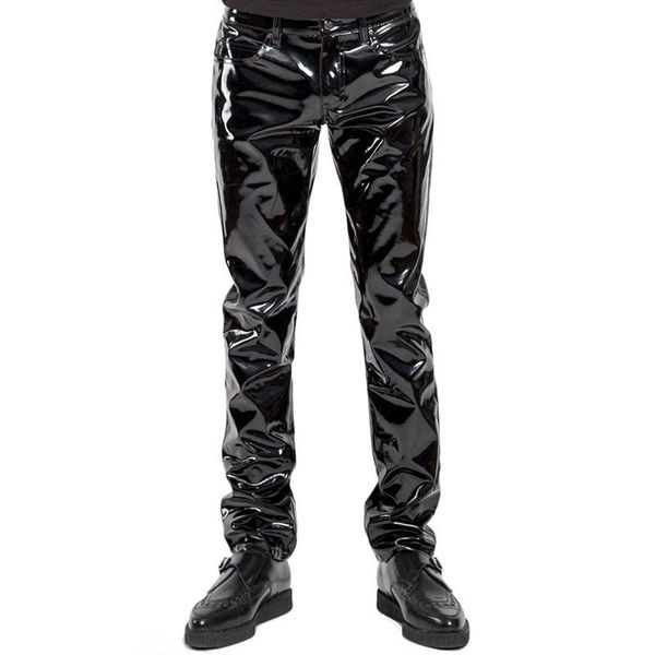 men's pants men plus size high elastic pencil pvc shiny jeans tight pu glossy punk stage gay wear, Black
men's pants men plus size high elastic pencil pvc shiny jeans tight pu glossy punk stage gay wear, Black