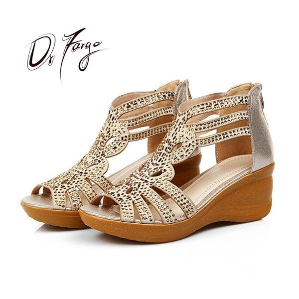 cow split leather summer sandals for women 6cm wedge heeled back zipper t strap bling platform shoes jd803 size 35-41, Black
cow split leather summer sandals for women 6cm wedge heeled back zipper t strap bling platform shoes jd803 size 35-41, Black