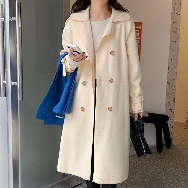 women's wool & blends women autumn winter double breasted casual woolen coat fashion warm loose outerwear overcoat femme oversized lape, Black
women's wool & blends women autumn winter double breasted casual woolen coat fashion warm loose outerwear overcoat femme oversized lape, Black