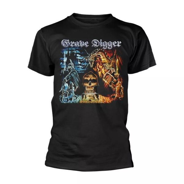 grave digger rheingold licensed men t-shirt, White;black