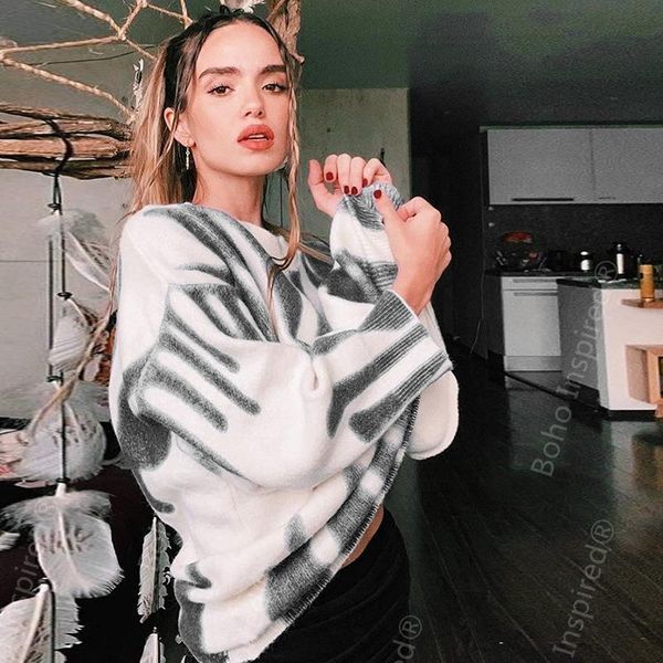 women's sweaters boho inspired knitted pullovers sweater autumn winter oversized women long sleeve casual striped female, White;black
women's sweaters boho inspired knitted pullovers sweater autumn winter oversized women long sleeve casual striped female, White;black