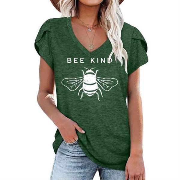 women's t-shirt bee kind letter print summer graphic v-neck 2021 aesthetic shirt fashion harajuku loose top, White
women's t-shirt bee kind letter print summer graphic v-neck 2021 aesthetic shirt fashion harajuku loose top, White