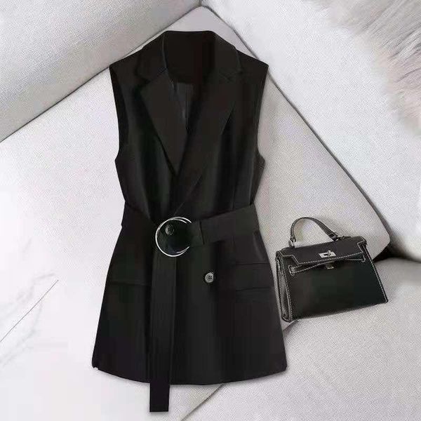 women's suits & blazers spring and autumn sleeveless jacket casual black coat elegant slim belt vest temperament, White;black
women's suits & blazers spring and autumn sleeveless jacket casual black coat elegant slim belt vest temperament, White;black