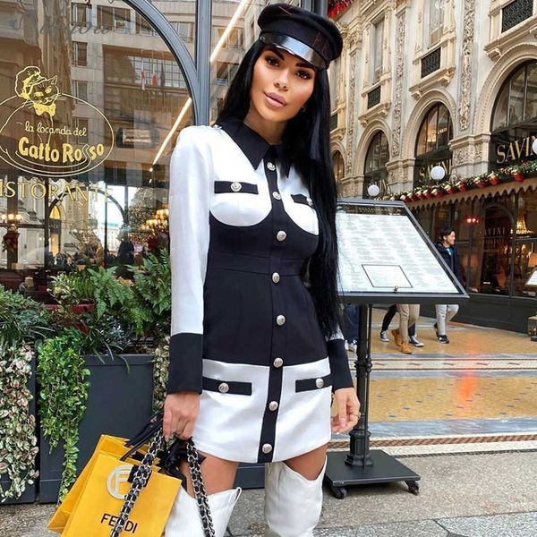 women's designer lapel dress long-sleeved color matching shirt collar lion button mini party 210527, Black;gray
women's designer lapel dress long-sleeved color matching shirt collar lion button mini party 210527, Black;gray
