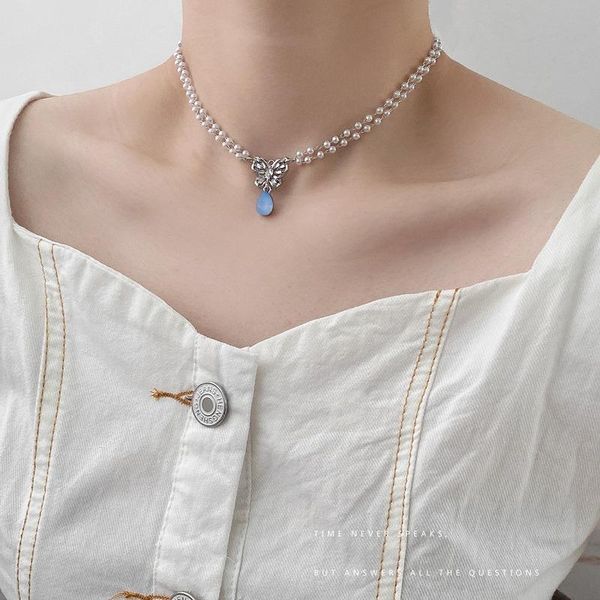 chains butterfly necklace women blue water drop necklaces woman elegant fashion lady choker jewelry ladies trendy party metal collares, Silver
chains butterfly necklace women blue water drop necklaces woman elegant fashion lady choker jewelry ladies trendy party metal collares, Silver