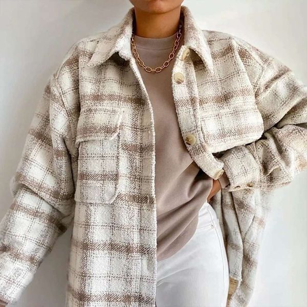 loose large plaid shirt women's autumn winter monsoon single breasted nizi coat shirt, Black;brown
loose large plaid shirt women's autumn winter monsoon single breasted nizi coat shirt, Black;brown