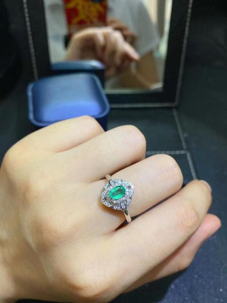 cluster rings fine natural emerald ring 925 silver lady gift simple birthday present wedding 4*6mm, Golden;silver
cluster rings fine natural emerald ring 925 silver lady gift simple birthday present wedding 4*6mm, Golden;silver
