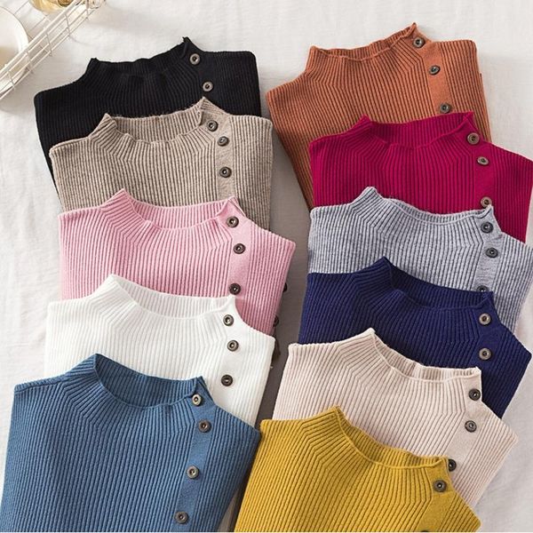 women's sweaters women casual front buttons knitted sweater long sleever stand collar high street slim warm pullover 2021 winter fashio, White;black
women's sweaters women casual front buttons knitted sweater long sleever stand collar high street slim warm pullover 2021 winter fashio, White;black