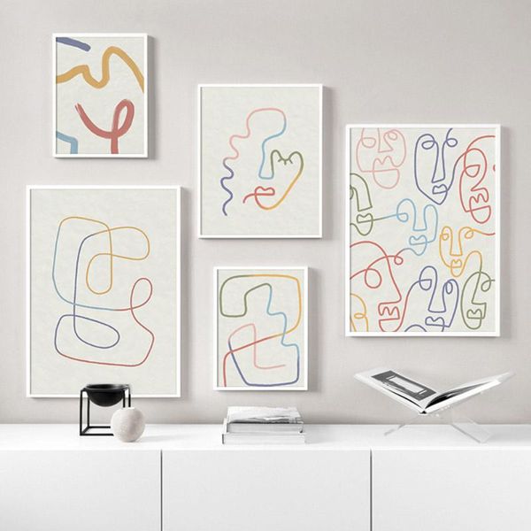paintings colourful abstract line art faces print minimalist poster drawing nordic wall prints pictures for living room decor
paintings colourful abstract line art faces print minimalist poster drawing nordic wall prints pictures for living room decor