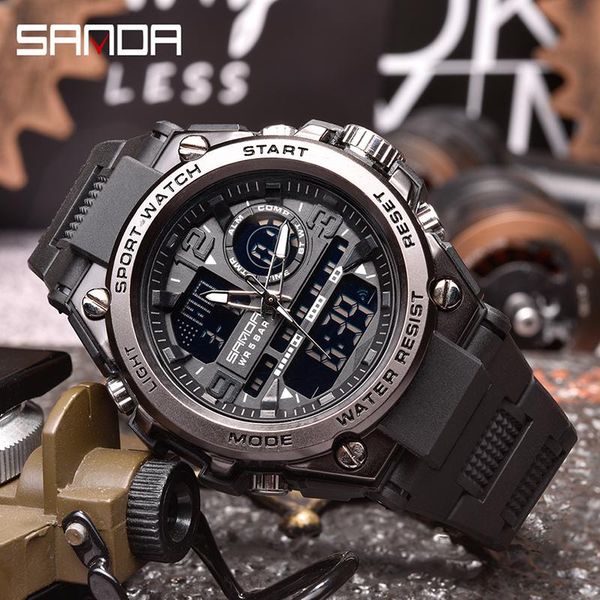 wristwatches sanda men's watch automatic date waterproof sports quartz luminous led display g style orologio da uomo, Slivery;brown
wristwatches sanda men's watch automatic date waterproof sports quartz luminous led display g style orologio da uomo, Slivery;brown