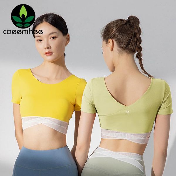 yoga outfit caeemhee women short sleeve sport shirts soft breathable fitness gym running female t-shirt with removable pads
yoga outfit caeemhee women short sleeve sport shirts soft breathable fitness gym running female t-shirt with removable pads