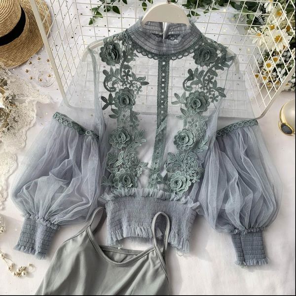 womens shirt autumn women fashion sheer lace blouse lantern sleeve 3d floral blouses shirts elegant blusas femininas, White
womens shirt autumn women fashion sheer lace blouse lantern sleeve 3d floral blouses shirts elegant blusas femininas, White