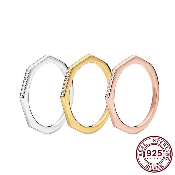 original 925 sterling silver pan ring creative polygonal couple for women wedding party gift fashion jewelry cluster rings, Golden;silver
original 925 sterling silver pan ring creative polygonal couple for women wedding party gift fashion jewelry cluster rings, Golden;silver