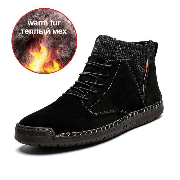 boots 2021 winter warm plush men's suede leather snow for men working outdoor ankle size 39-48, Black
boots 2021 winter warm plush men's suede leather snow for men working outdoor ankle size 39-48, Black