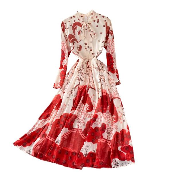 casual dresses autumn vintage red printed long dress women elegant bow collar high waist a-line vestidos female party robe 2021 fashion, Black;gray
casual dresses autumn vintage red printed long dress women elegant bow collar high waist a-line vestidos female party robe 2021 fashion, Black;gray