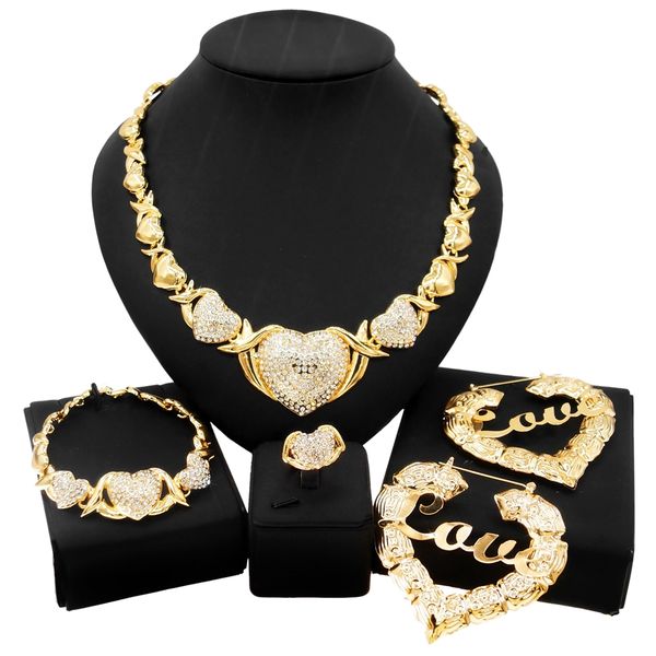 yulaili very big heart crystal xoxo i love you necklace jewelry set fashion indian bridal gold plated beautiful jewellery sets x0173, Black
yulaili very big heart crystal xoxo i love you necklace jewelry set fashion indian bridal gold plated beautiful jewellery sets x0173, Black