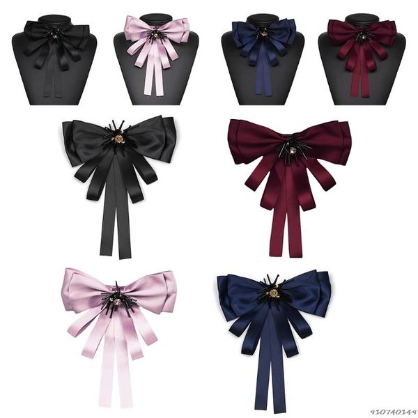 neck ties korean women student ribbon bow tie with brooch pin faux crystal rhinestone jabot collar jewelry gift for wedding, Blue;purple
neck ties korean women student ribbon bow tie with brooch pin faux crystal rhinestone jabot collar jewelry gift for wedding, Blue;purple