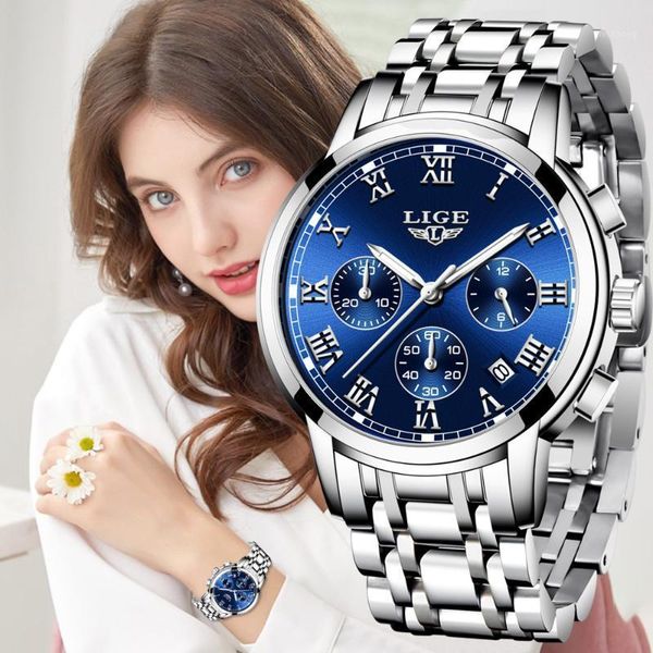 wristwatches lige 2021 fashion women watches ladies waterproof quartz clocks watch stainless steel date gift clock, Slivery;brown
wristwatches lige 2021 fashion women watches ladies waterproof quartz clocks watch stainless steel date gift clock, Slivery;brown