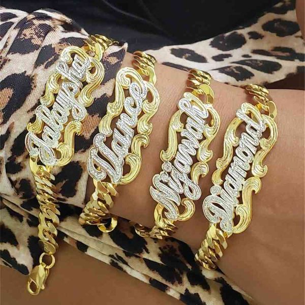 kristenco double plate name bracelets two toned stainless steel cuban chain for women gifts, Silver
kristenco double plate name bracelets two toned stainless steel cuban chain for women gifts, Silver