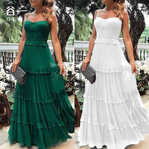 station women's summer fashion sleeveless sling solid color evening dress, White;black
station women's summer fashion sleeveless sling solid color evening dress, White;black