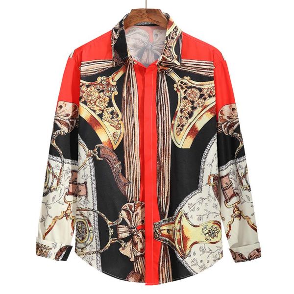 men's casual shirts wz1014 fashion 2021 runway luxury european design party style clothing, White;black
men's casual shirts wz1014 fashion 2021 runway luxury european design party style clothing, White;black