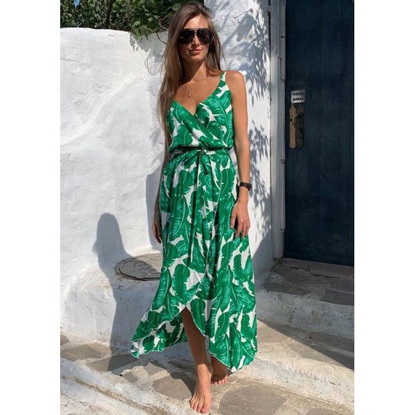 women's swimwear women boho long maix leaf print dress ladies v-neck high waist sleeveless split summer holiday sundress vestido, White;black
women's swimwear women boho long maix leaf print dress ladies v-neck high waist sleeveless split summer holiday sundress vestido, White;black