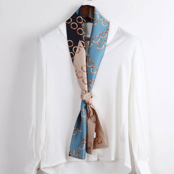2021 spring and new simulation satin ribbon scarf for women, Blue;gray
2021 spring and new simulation satin ribbon scarf for women, Blue;gray