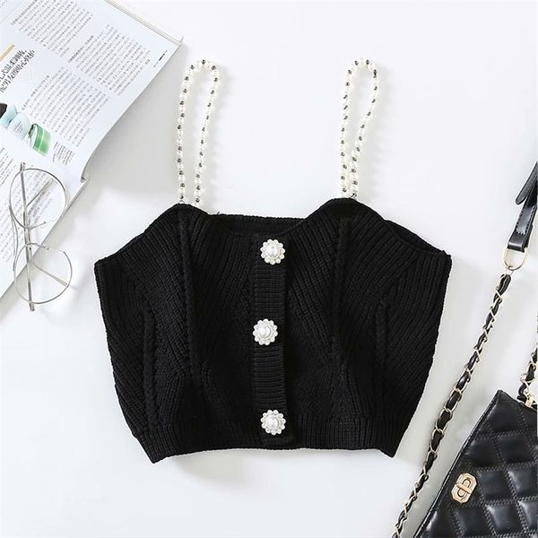 women summer solid camis tank sweet buttons knitting elasticity off shoulder female short casual clothes 210513, White
women summer solid camis tank sweet buttons knitting elasticity off shoulder female short casual clothes 210513, White