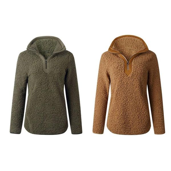 women's jackets 2 pcs sherpa sweater teddy fleece pullover half zipper female warm coat sweaters, xl green & s camel, Black;brown
women's jackets 2 pcs sherpa sweater teddy fleece pullover half zipper female warm coat sweaters, xl green & s camel, Black;brown