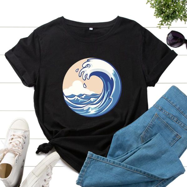 women's t-shirt graphic tee for women cotton print t shirts short sleeve crew neck summer female clothes sea ocean surfing beach, White
women's t-shirt graphic tee for women cotton print t shirts short sleeve crew neck summer female clothes sea ocean surfing beach, White