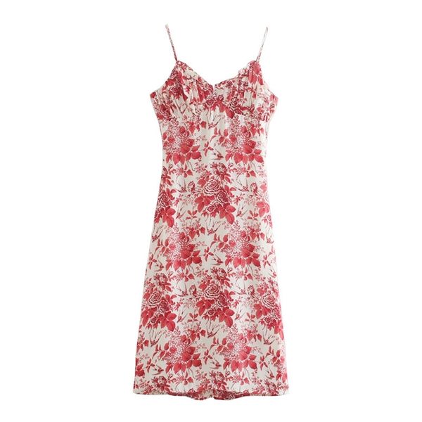 xnwmnz chic red floral print adjust spaghetti strap dress slim ruffles vestidos vintage tube women midi dresses 210513, Black;gray
xnwmnz chic red floral print adjust spaghetti strap dress slim ruffles vestidos vintage tube women midi dresses 210513, Black;gray