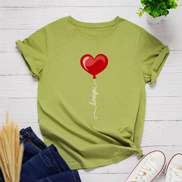 women's t-shirt plus size women red heart balloon print o-neck short sleeve tees shirt 100%cotton tshirt streetwear green clothing, White
women's t-shirt plus size women red heart balloon print o-neck short sleeve tees shirt 100%cotton tshirt streetwear green clothing, White