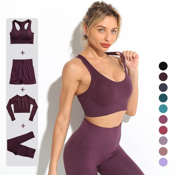 2/3/4pcs seamless women fitness tracksuit yoga set sportswear gym clothing suits long sleeve yoga female sport running clothes
2/3/4pcs seamless women fitness tracksuit yoga set sportswear gym clothing suits long sleeve yoga female sport running clothes