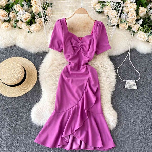 dresses women korean irregular elegant solid v neck short sleeve ruflles slim summer fashion split midi, Black;gray
dresses women korean irregular elegant solid v neck short sleeve ruflles slim summer fashion split midi, Black;gray