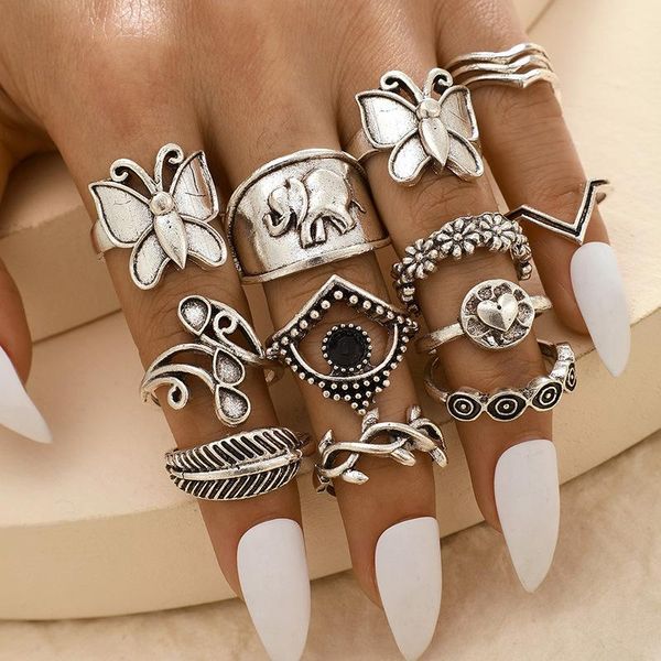cluster rings fashion cute animal butterfly elephan vintage ring set personality leaf heart evil eye charm for women jewelry wholesale, Golden;silver
cluster rings fashion cute animal butterfly elephan vintage ring set personality leaf heart evil eye charm for women jewelry wholesale, Golden;silver