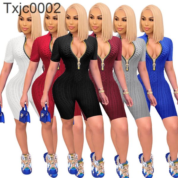 women jumpsuits designer slim short sleeve shorts solid colour onesies sports multicolor zipper one piece pants rompers 6 colours, Black;white
women jumpsuits designer slim short sleeve shorts solid colour onesies sports multicolor zipper one piece pants rompers 6 colours, Black;white
