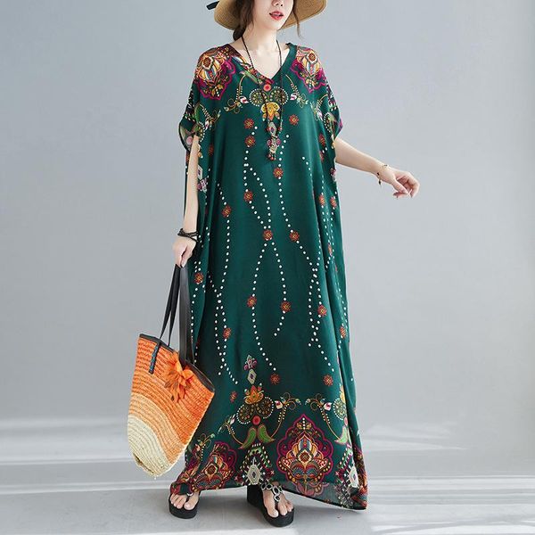 women's jeans summer large size suit 200kg fat mm loose thin long skirt cotton silk belly covering v-neck robe dress, Blue
women's jeans summer large size suit 200kg fat mm loose thin long skirt cotton silk belly covering v-neck robe dress, Blue