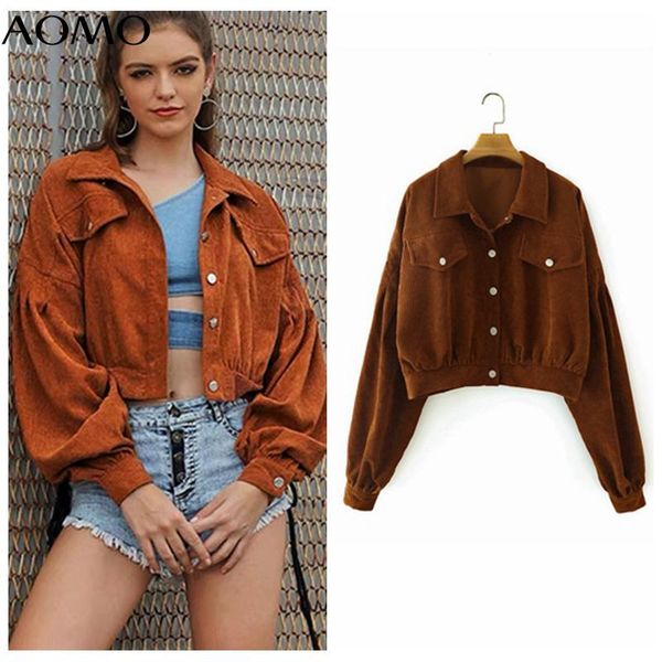 women's jackets aomo women corduroy crop jacket loose long sleeves pocket 2021 ladies elegant autumn winter coat 4t111a, Black;brown
women's jackets aomo women corduroy crop jacket loose long sleeves pocket 2021 ladies elegant autumn winter coat 4t111a, Black;brown