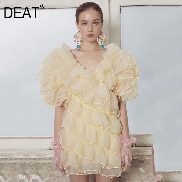 women khaki patchwork gauze cascading ruffles dress v-neck short puff sleeve slim fit fashion tide summer 7d00801 210421, Black;gray
women khaki patchwork gauze cascading ruffles dress v-neck short puff sleeve slim fit fashion tide summer 7d00801 210421, Black;gray